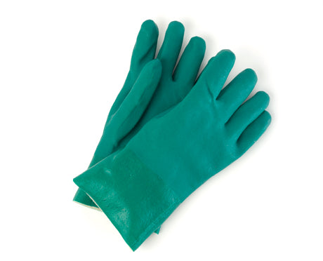 12″ Green, double-dipped  PVC gloves