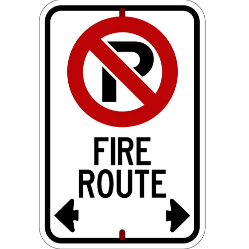Fire Route - No Parking Sign